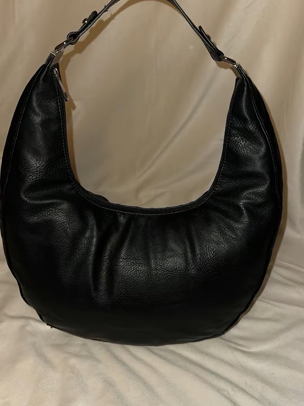 Classic Black Crescent Shoulder Bag